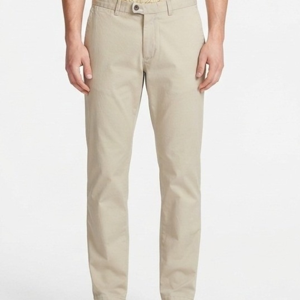 Tommy Bahama Silk Blend Pants Mens 38x32 Khaki Flat Front Dress Pants